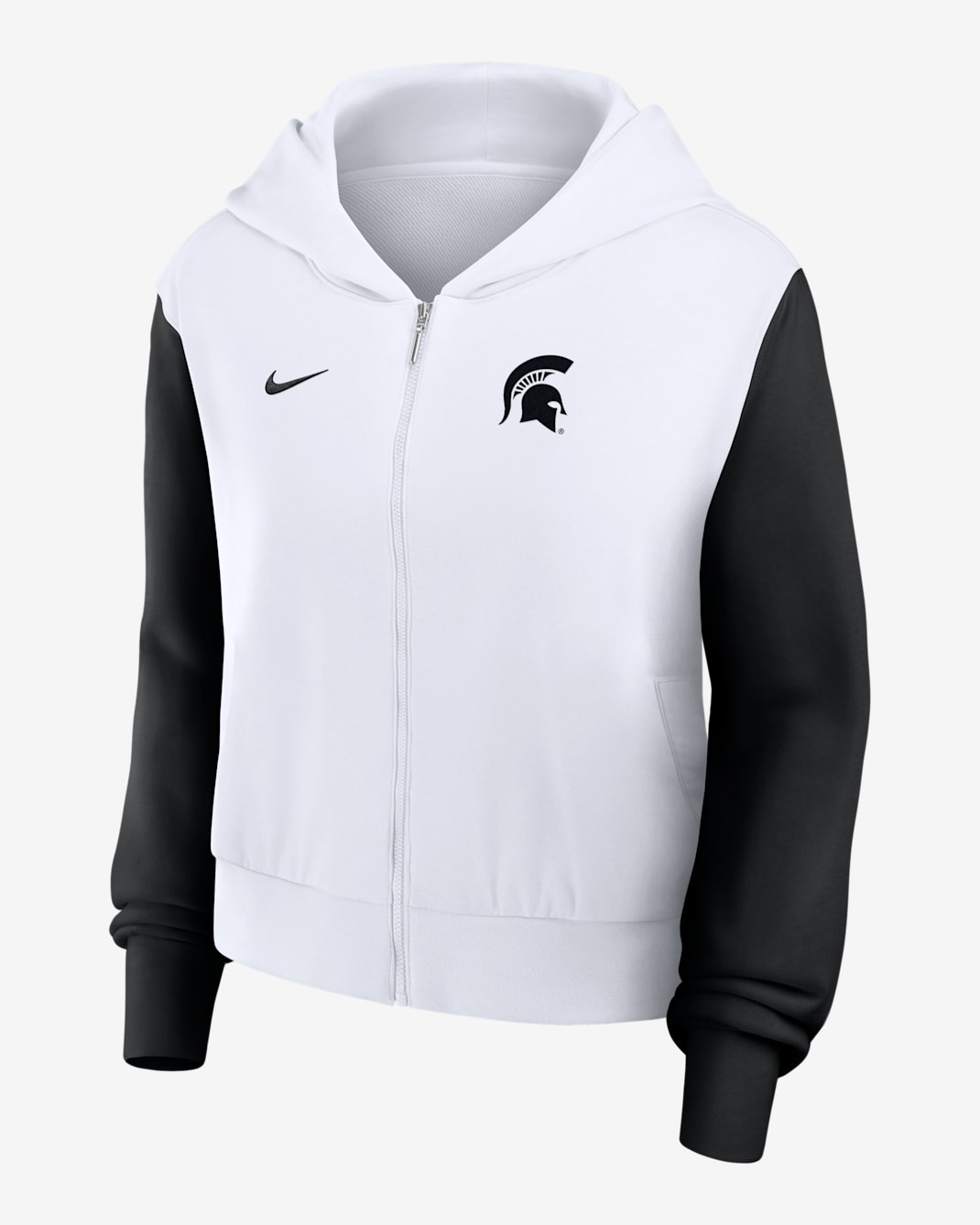 Michigan State Athletic Prep Colorblocked Script Women’s Nike College Full-Zip Hoodie - White