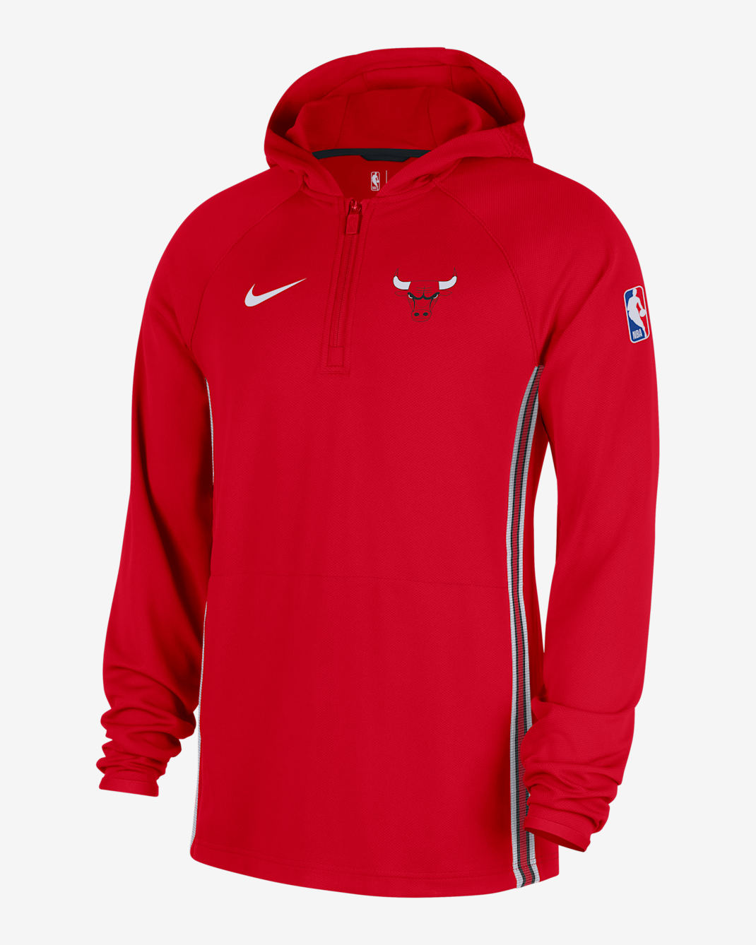 Chicago Bulls Zoned Men's Nike Dri-FIT NBA 1/4-Zip Hoodie - University Red/Black/White