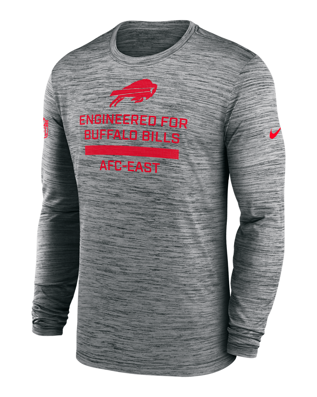 Buffalo Bills Sideline Team Issue Velocity Men's Nike Dri-FIT NFL Long-Sleeve T-Shirt - Grey