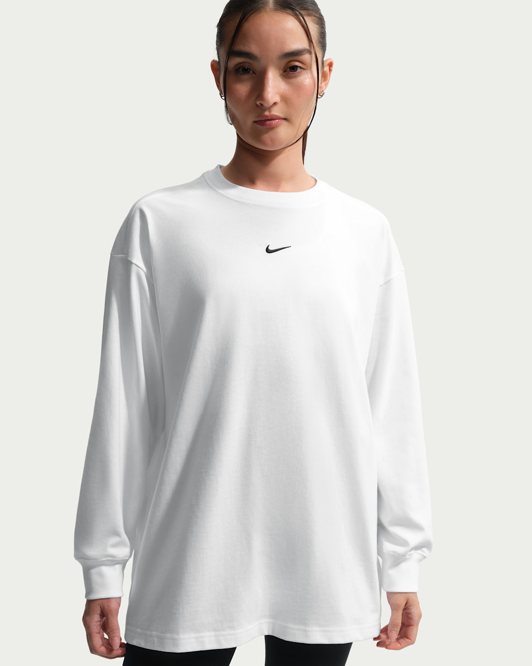 Nike Sportswear Women's Oversized Long-Sleeve T-Shirt - White/Black