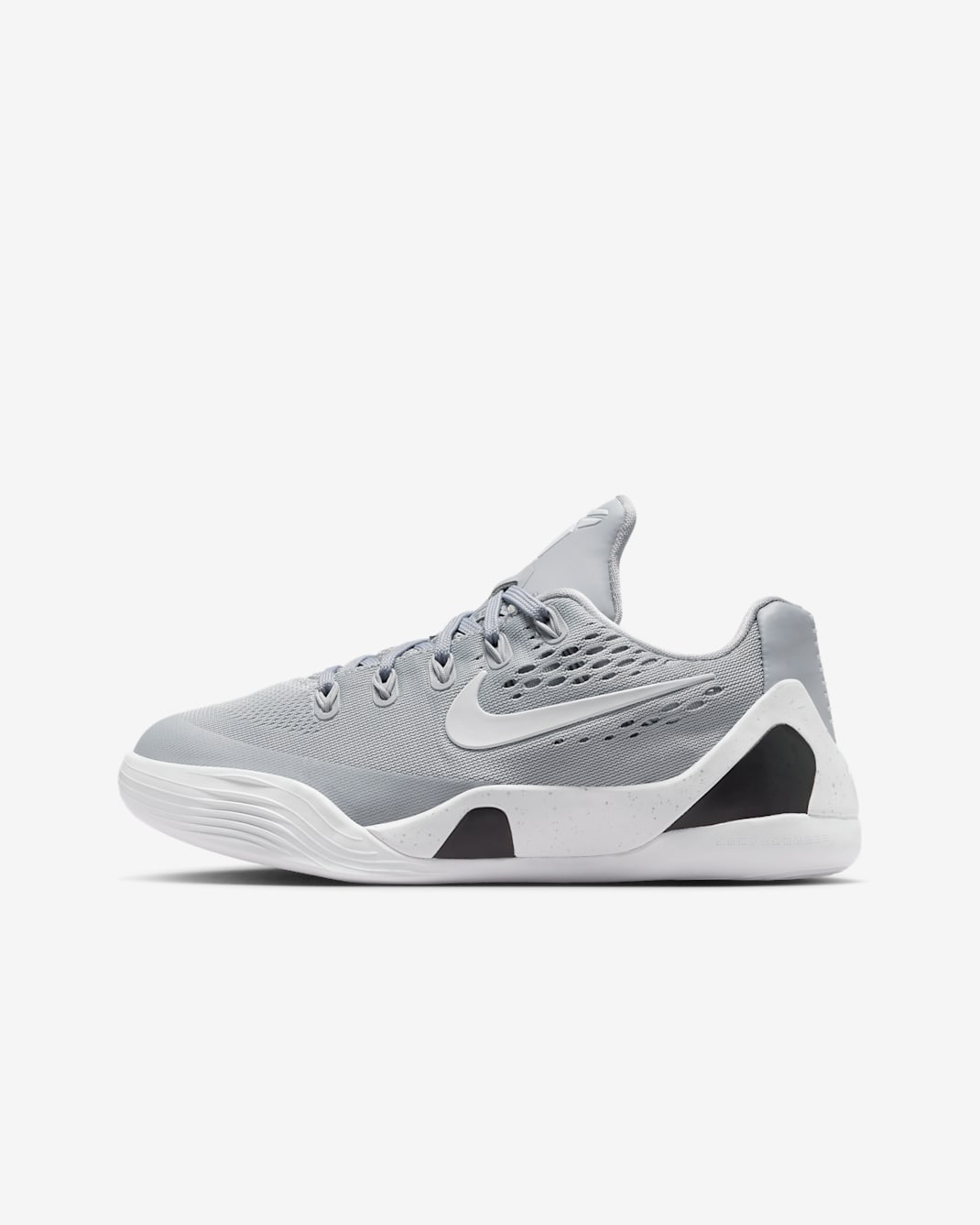 Tenis de básquetbol para niños grandes Kobe IX - Gris lobo/Blanco