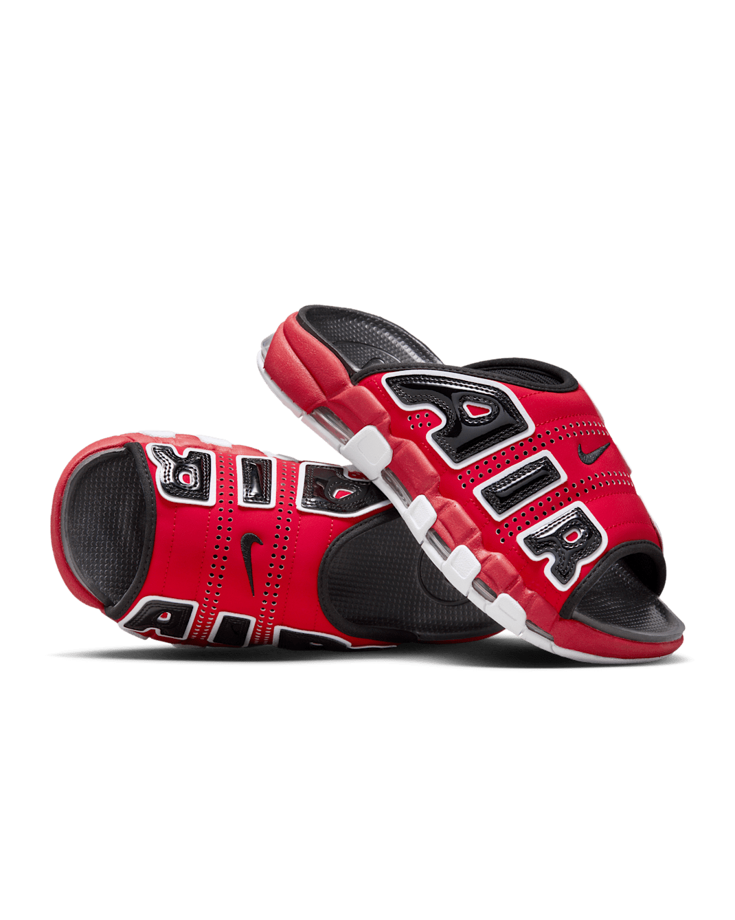 Nike Air More Uptempo Men's Slides - University Red/Black/Clear/White