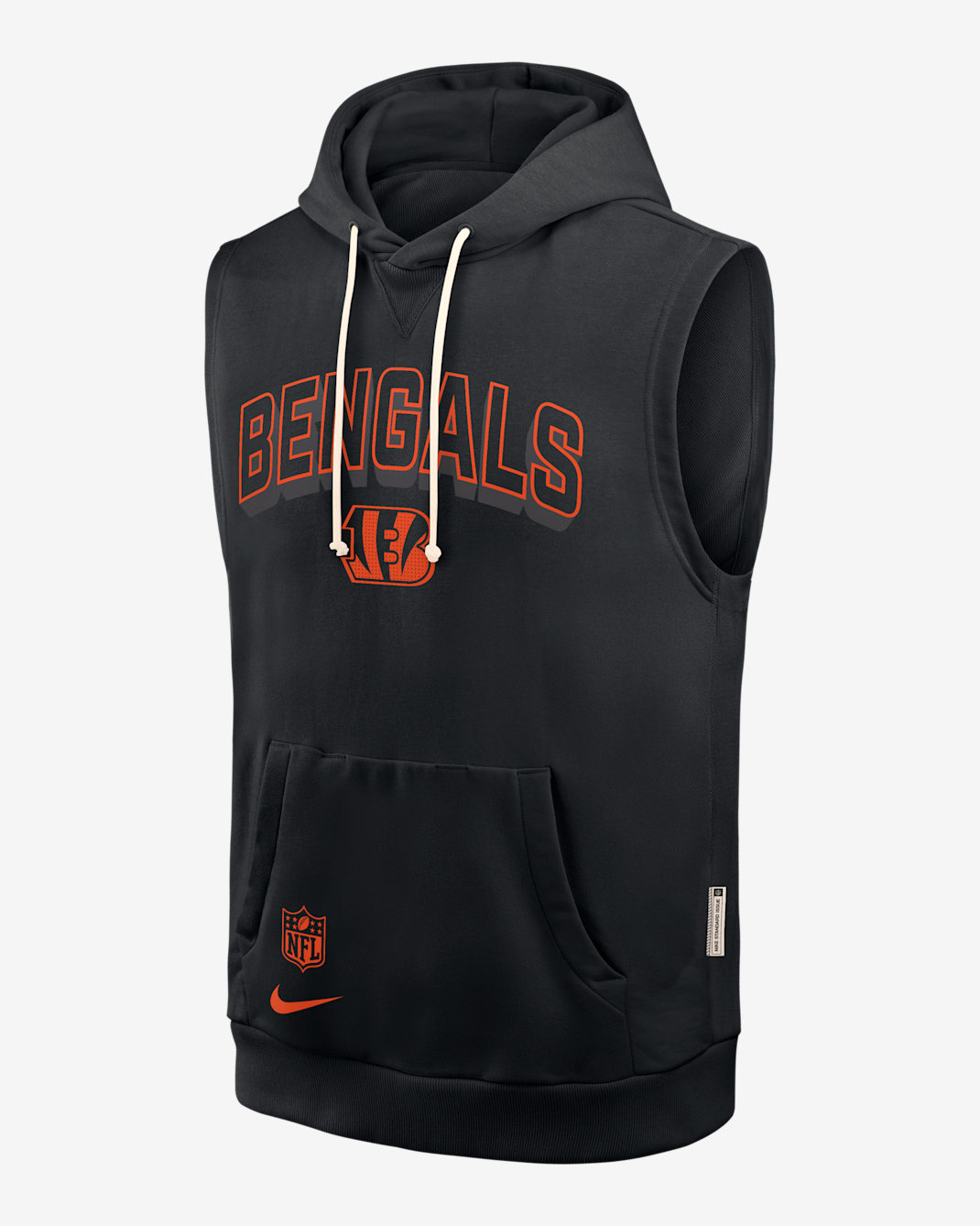 Cincinnati Bengals Sideline Men's Nike Dri-FIT NFL Sleeveless Pullover Hoodie - Black