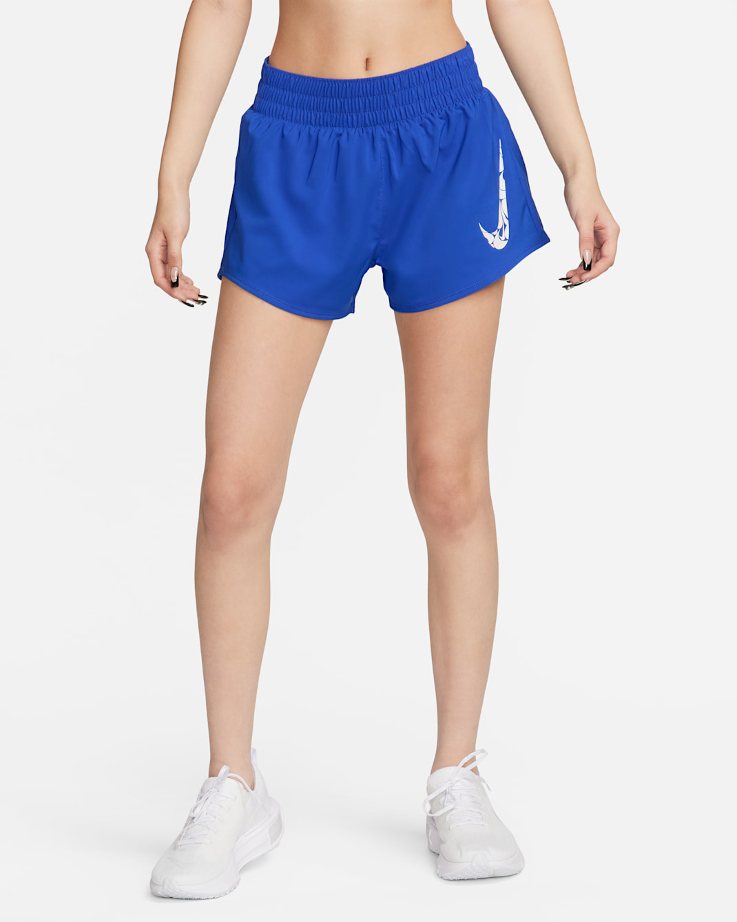 Nike One Women's Dri-FIT Mid-Rise 8cm (approx.) Brief-Lined Shorts - Hyper Royal/White