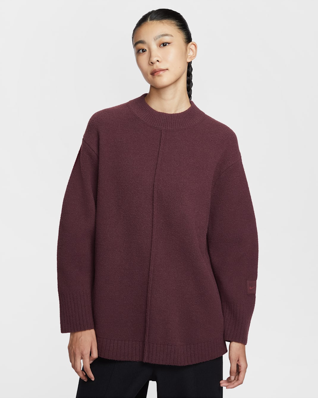 나이키 스포츠웨어 여성 크루넥 스웨터 - 버건디 크러시/다크 팀 레드