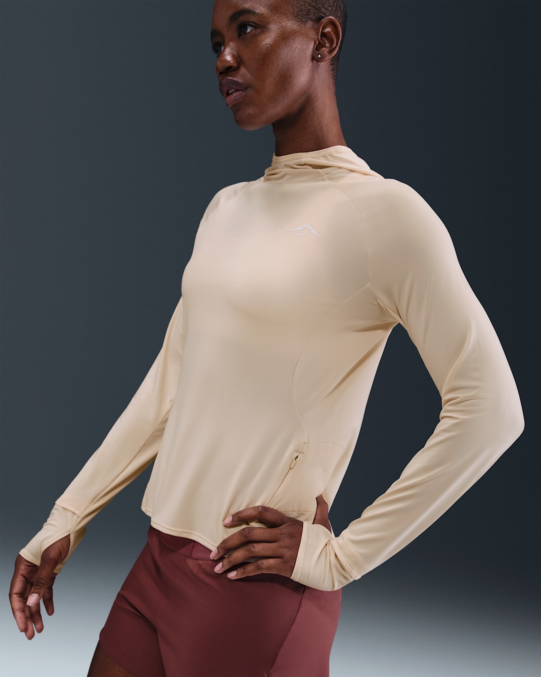 Nike Trail Women's UV Protection Hooded Mid Layer - Pearl White/Summit White