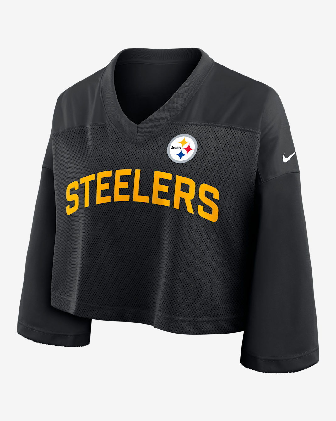 Top cropped Nike Dri-FIT de la NFL para mujer Pittsburgh Steelers Wide Receiver Jersey Fashion - Negro