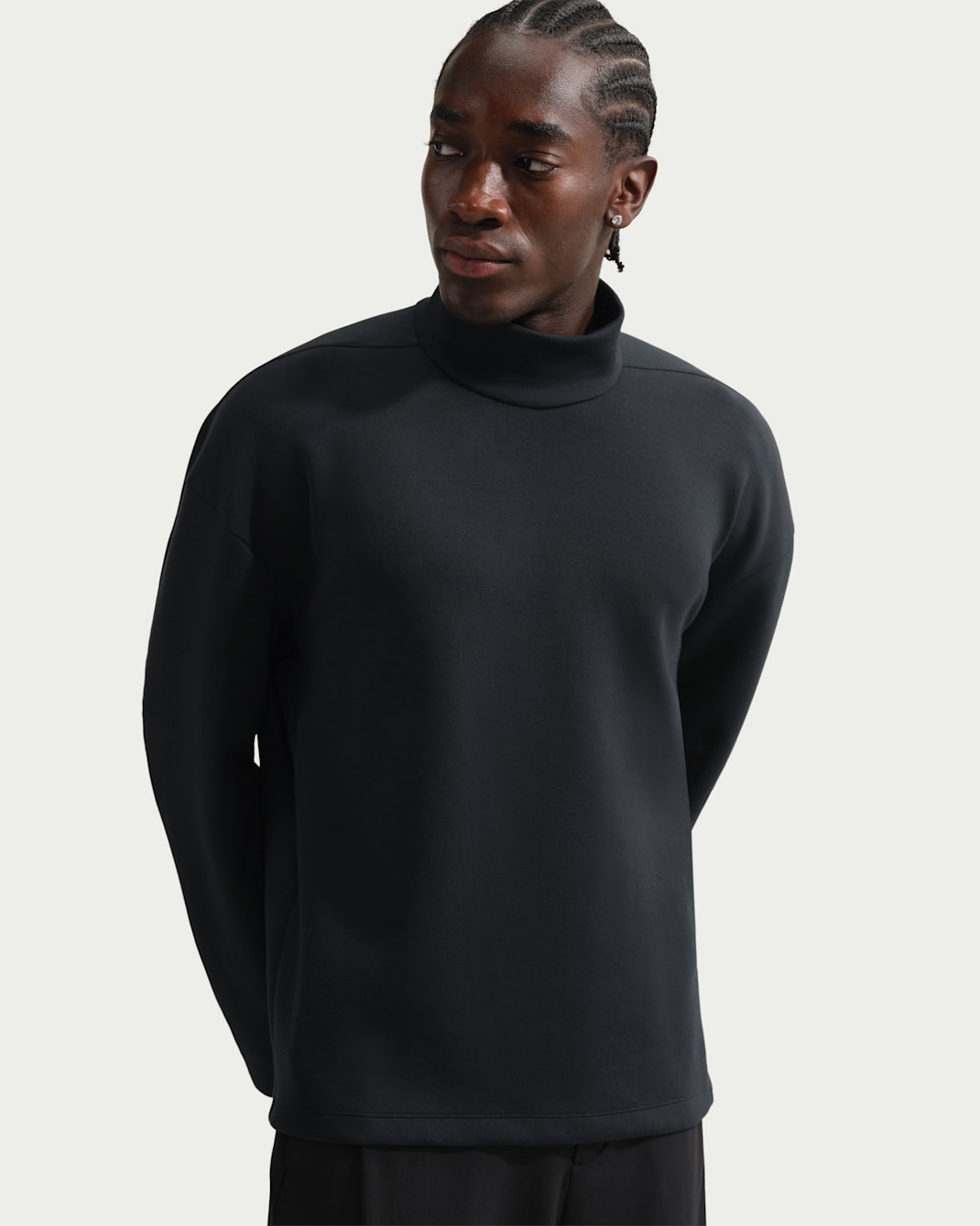 Nike 24.7 ImpossiblySoft Men's Dri-FIT Turtleneck - Black/Dark Smoke Grey
