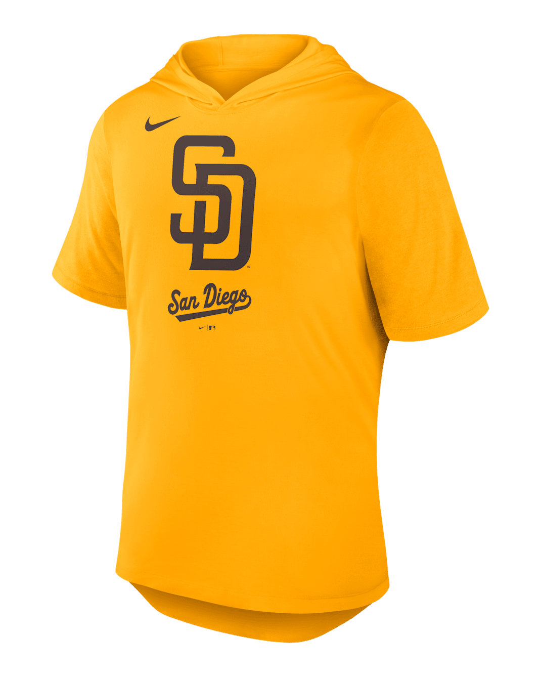 San Diego Padres Logo Men's Nike Dri-FIT MLB Hooded T-Shirt - Gold