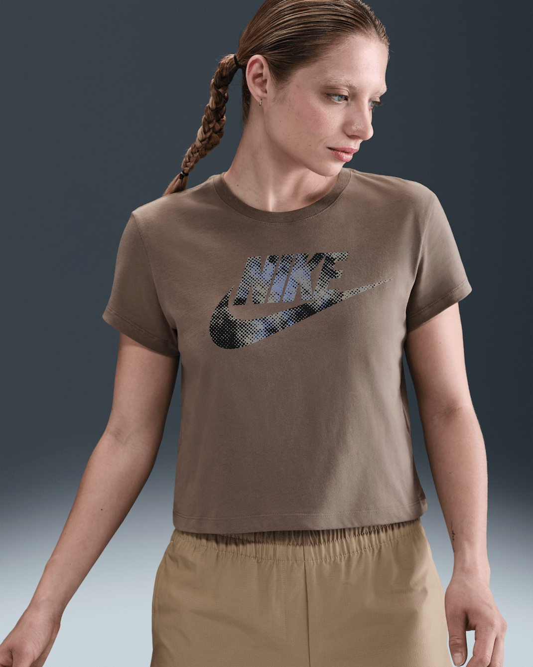 Nike Sportswear Women's T-Shirt - Mink Brown/Black