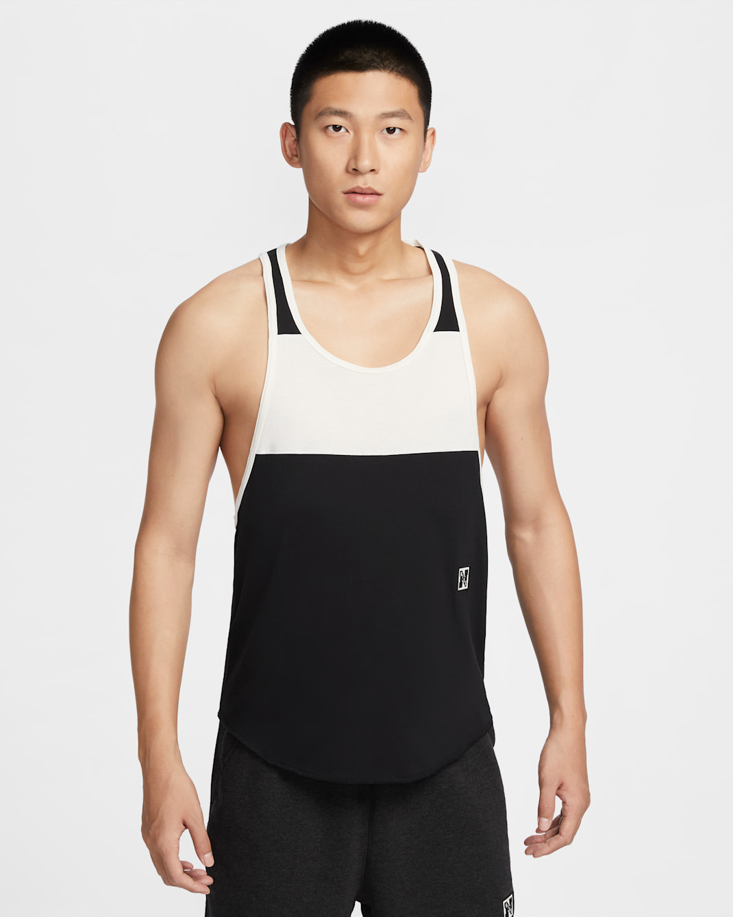 Nike Heritage Men's Dri-FIT Fitness Tank Top - Black/Pale Ivory/Pale Ivory/Black