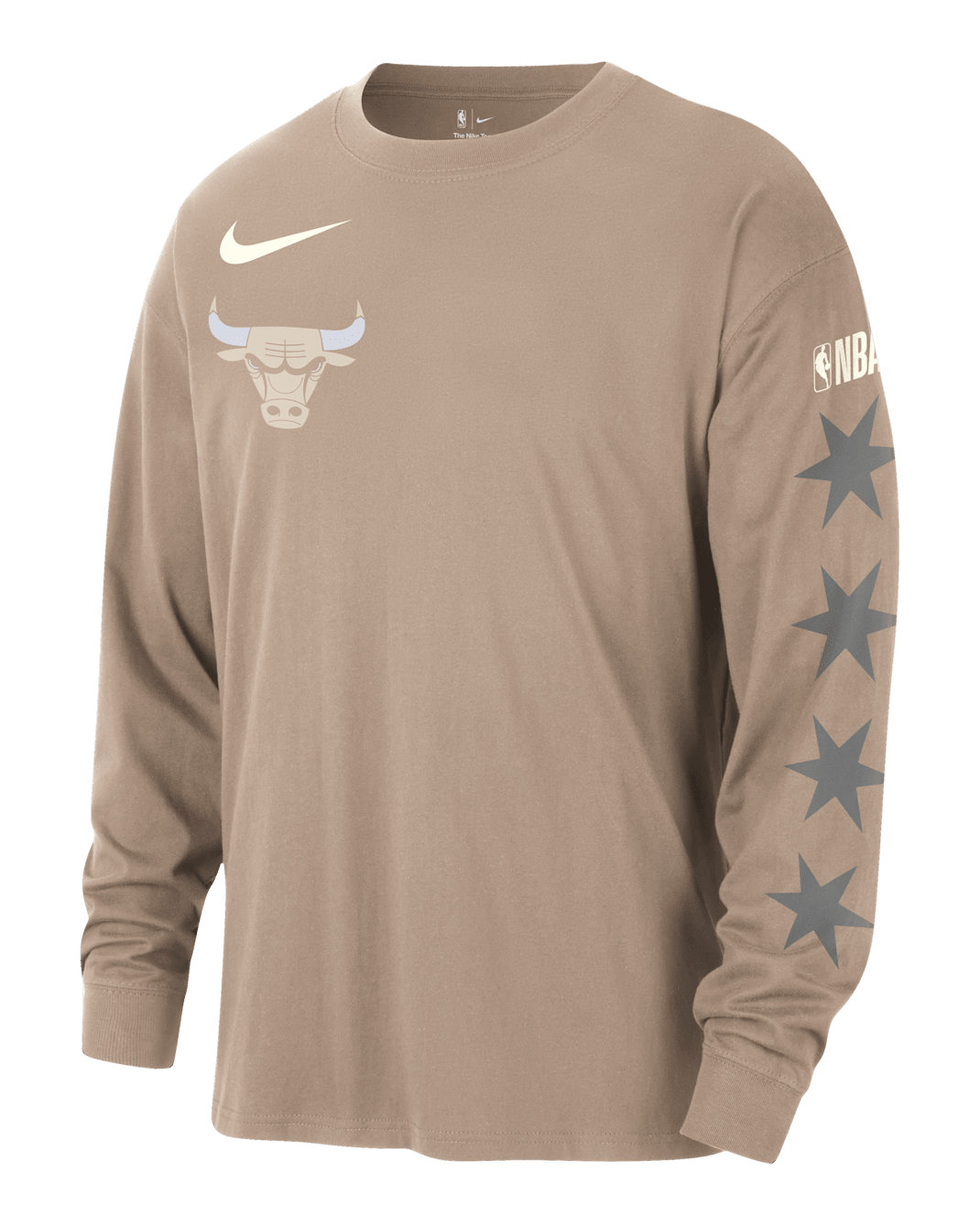 Playera de manga larga Nike de la NBA Max90 para hombre Chicago Bulls Courtside City Edition - Cáñamo