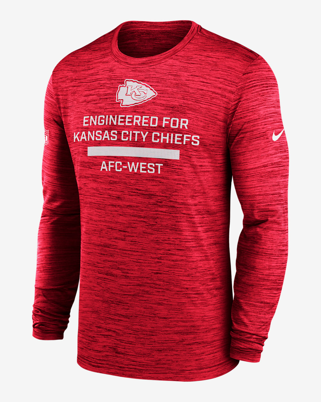 Playera de manga larga Nike Dri-FIT de la NFL para hombre Kansas City Chiefs Sideline Team Issue Velocity - Rojo