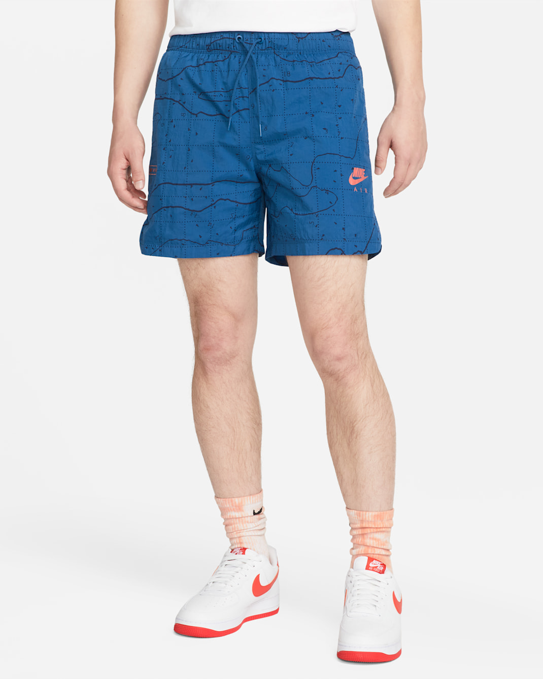 Nike Air Men's Lined Woven Shorts - Dark Marina Blue/Madder Root