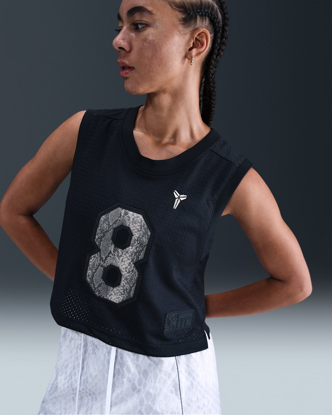 Kobe Women's Cropped Jersey - Black/Sand Drift