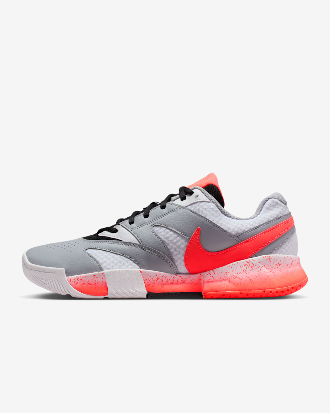 Męskie buty do tenisa NikeCourt Lite 4 - Biel/Wolf Grey/Hot Lava