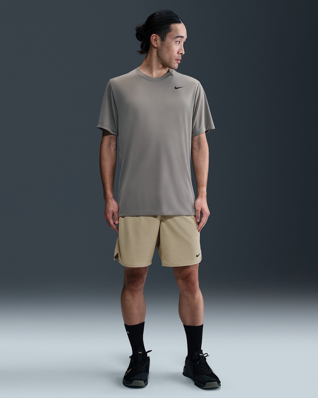 Nike Totality Men's Dri-FIT 18cm (approx.) Unlined Versatile Shorts - Desert Khaki/Black/Desert Khaki/Black