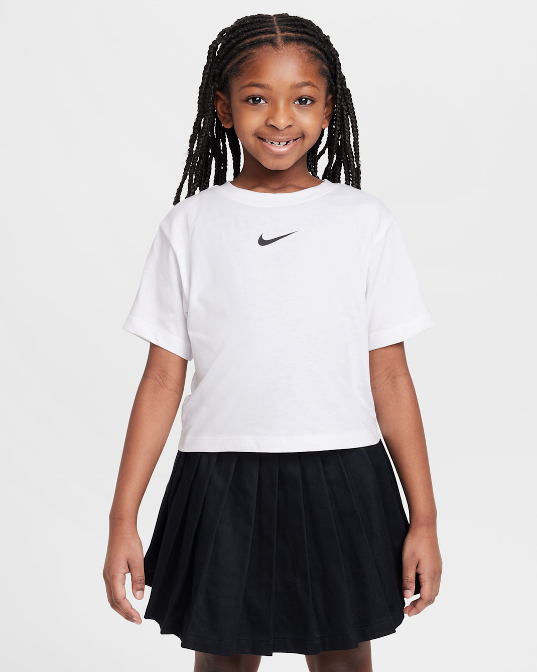 Playera deportiva Femme para niños talla pequeña Nike - Blanco
