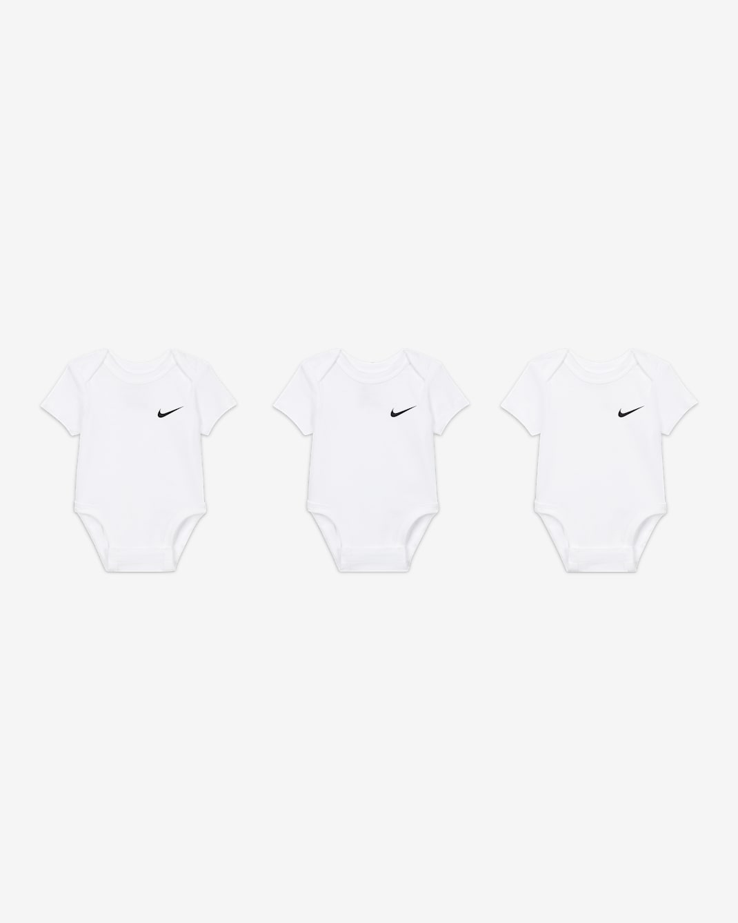 Nike Swoosh Bodys (Babys, 0–9 M, 3er-Pack) - Weiß