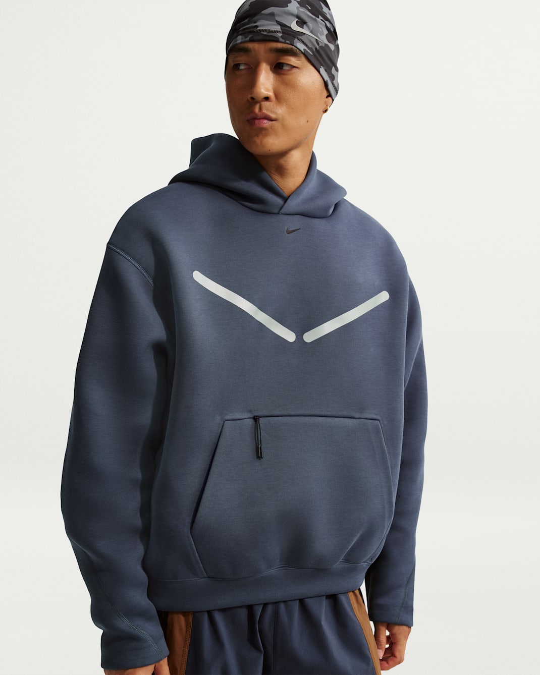 나이키 테크 남성 리플렉티브 액센트 풀오버 후디 - 썬더 블루/블랙