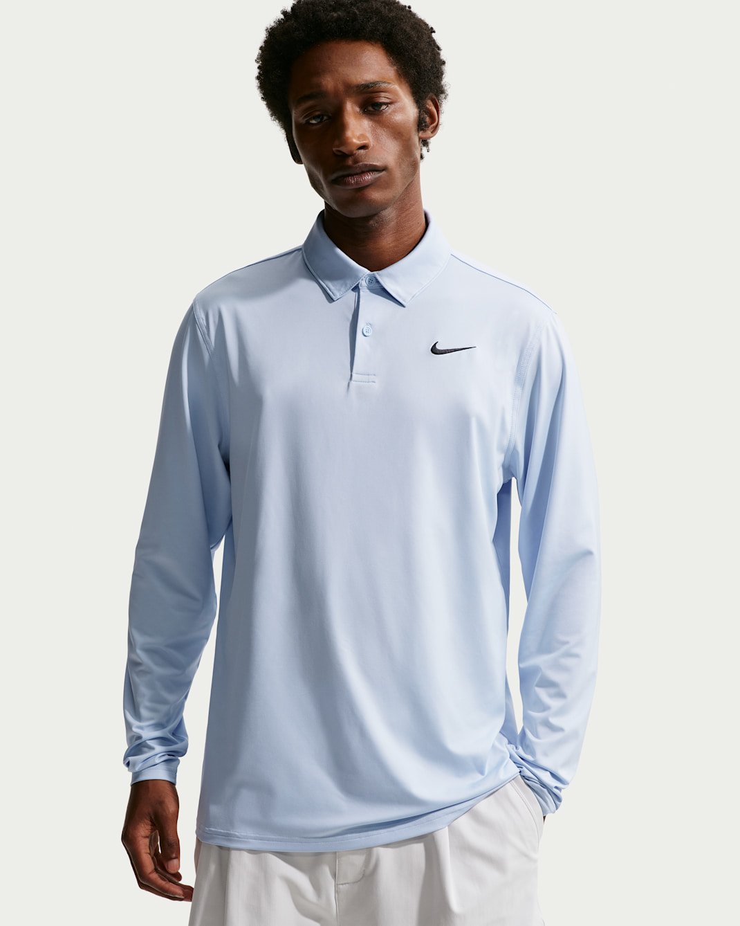 Nike Velocity Men's Dri-FIT Long-Sleeve Golf Polo - Hydrogen Blue/Black