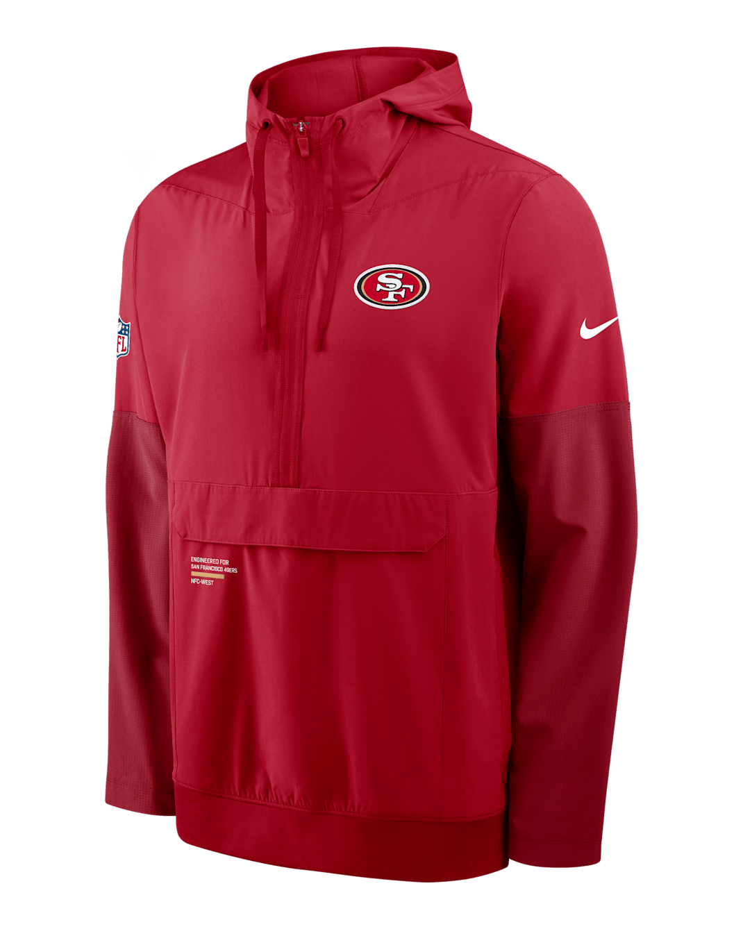 San Francisco 49ers Well Rounded Anorak Men's Nike NFL 1/2-Zip Hooded Jacket - Red