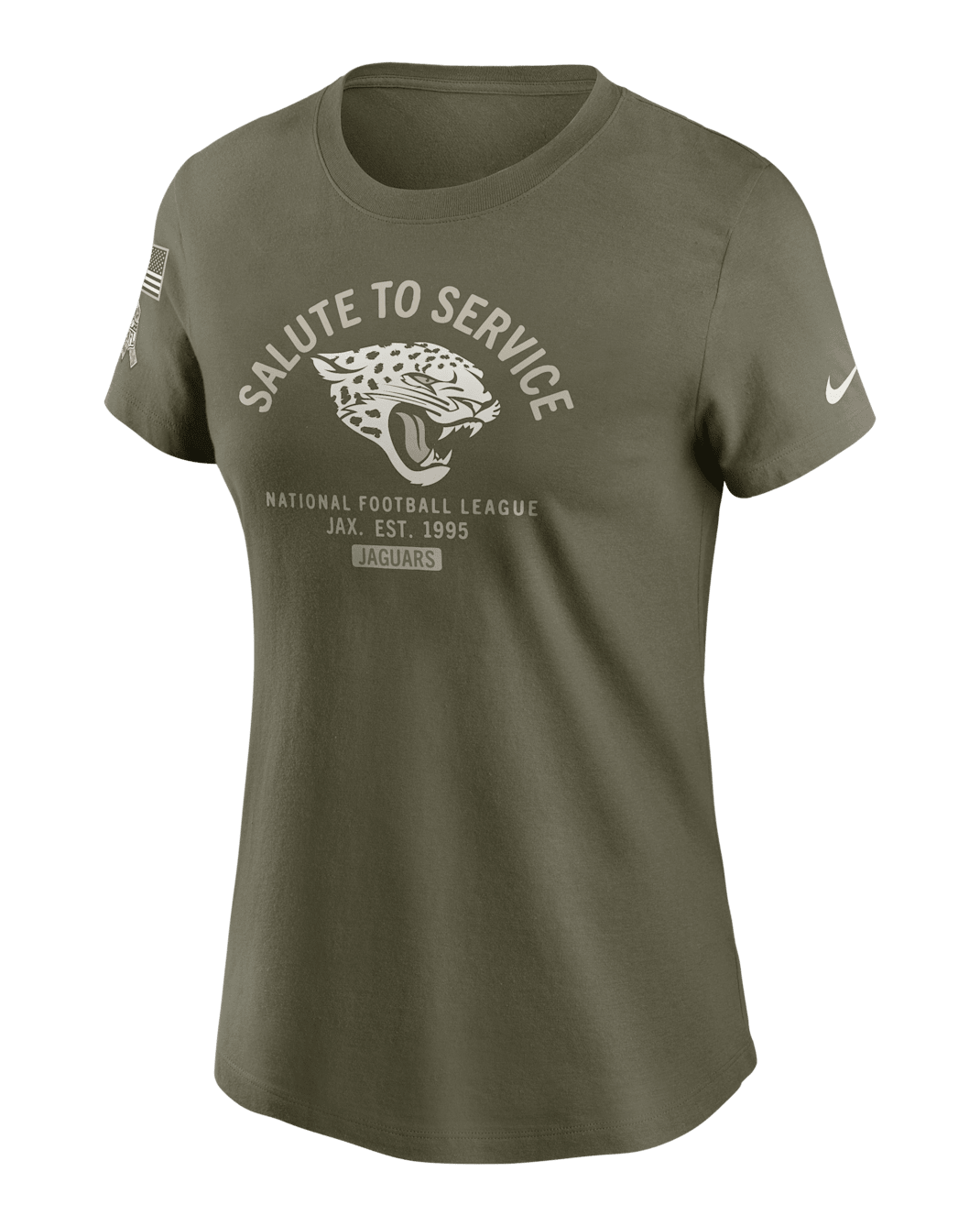 Playera Nike de la NFL para mujer Jacksonville Jaguars Salute to Service Sideline - Oliva