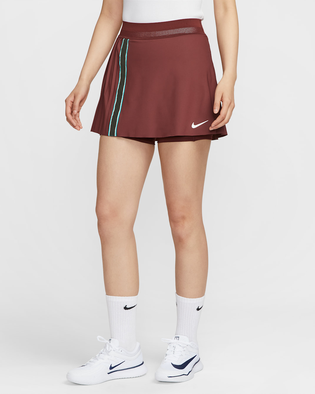 ナイキコート スラム ウィメンズ Dri-FIT テニススカート - ダークチームレッド/ダークチームレッド/ホワイト