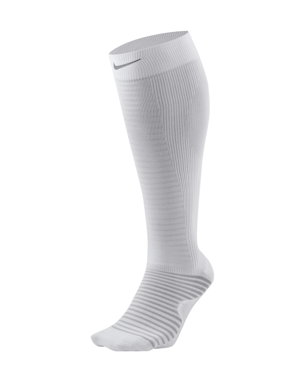 Kompresyjne podkolanówki do biegania Nike Spark Lightweight - Biel/Reflect Silver