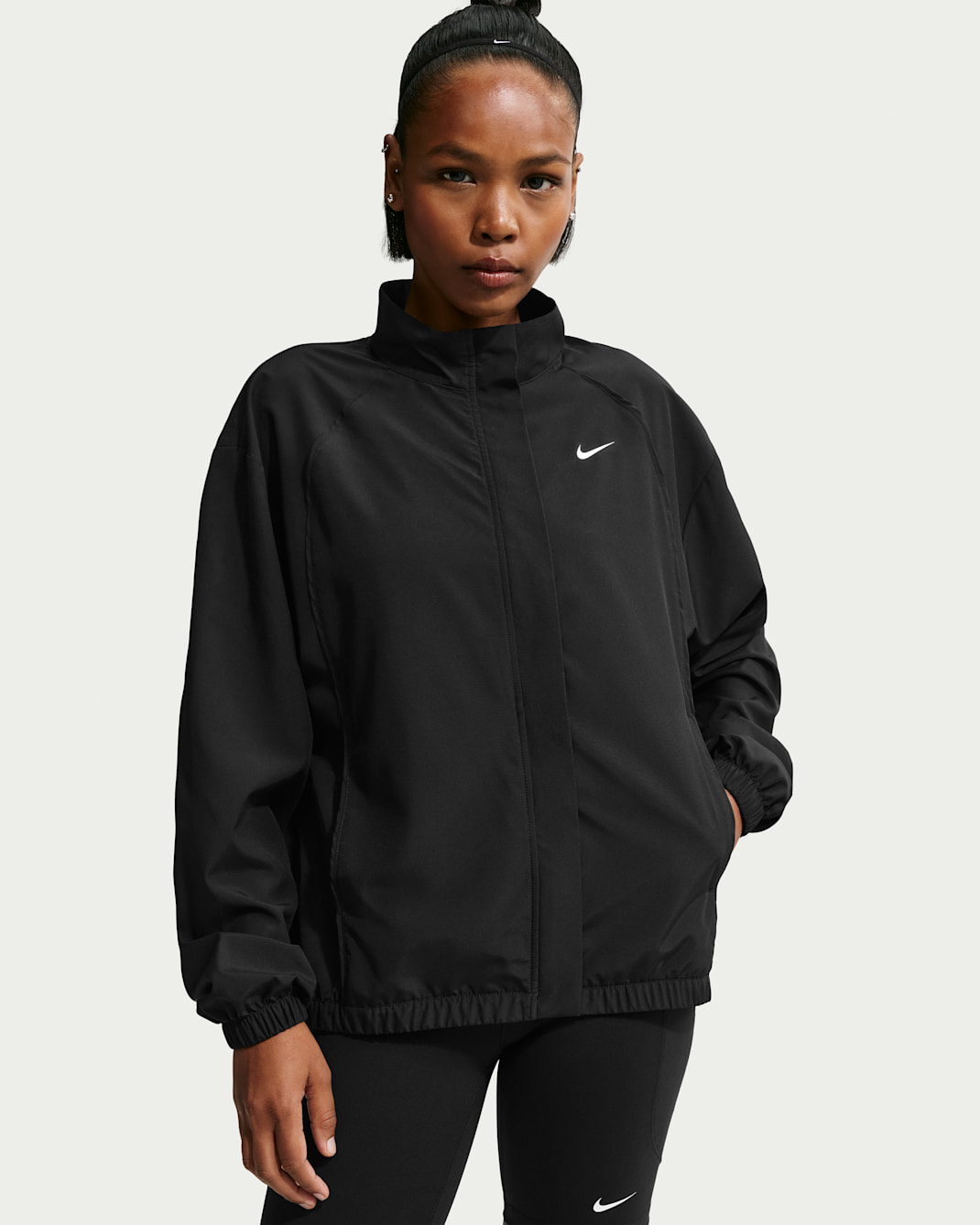 Nike One Women's Dri-FIT Woven Jacket - Black/White
