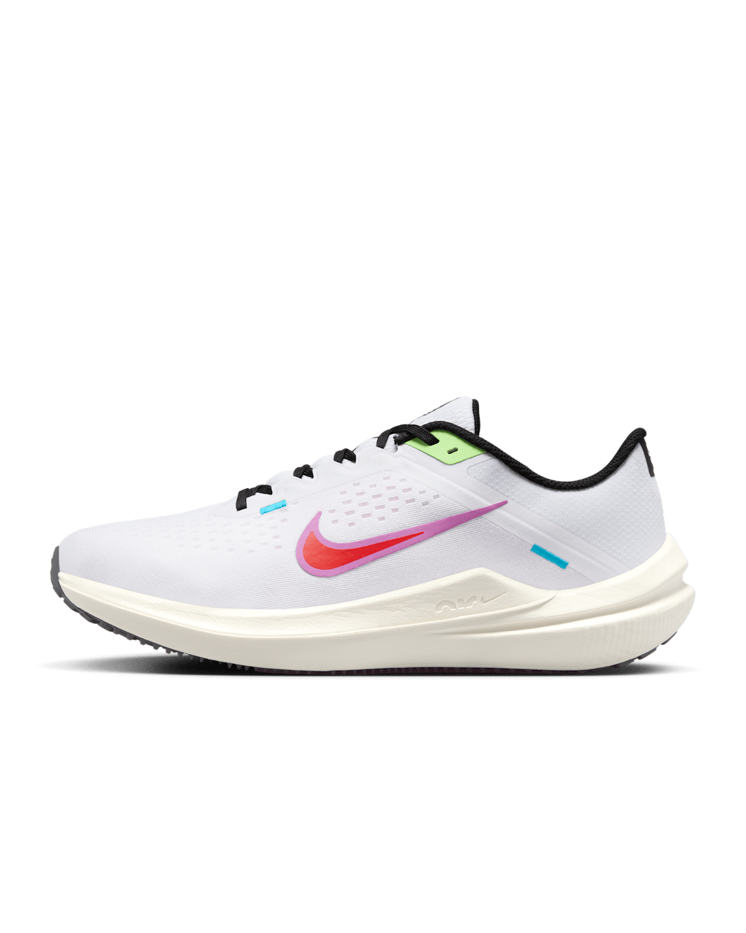 Nike Winflo 10 SE Men's Road Running Shoes - White/Lime Blast/Black/Blue Lightning