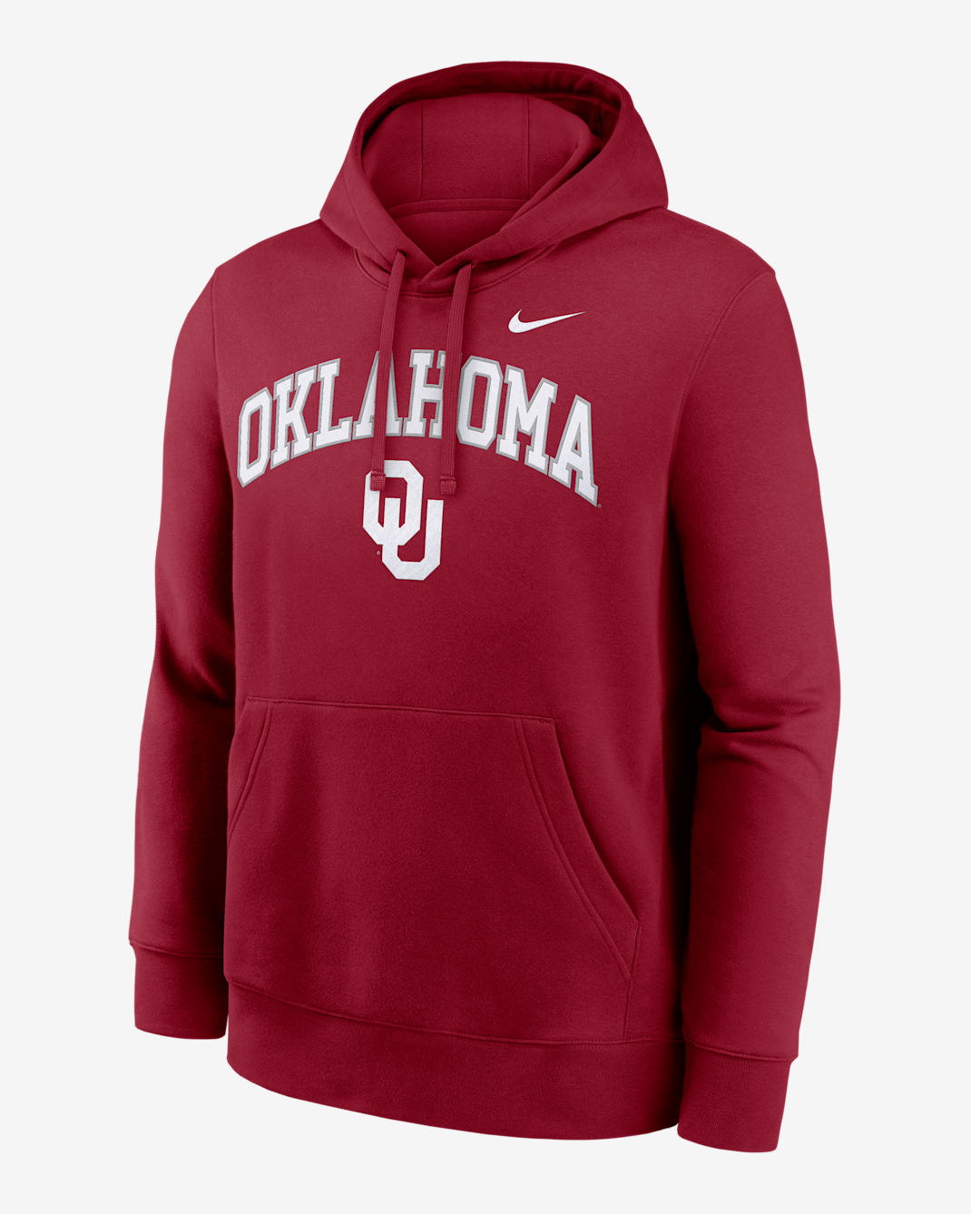 Oklahoma Arch Men's Nike College Pullover Hoodie - Crimson