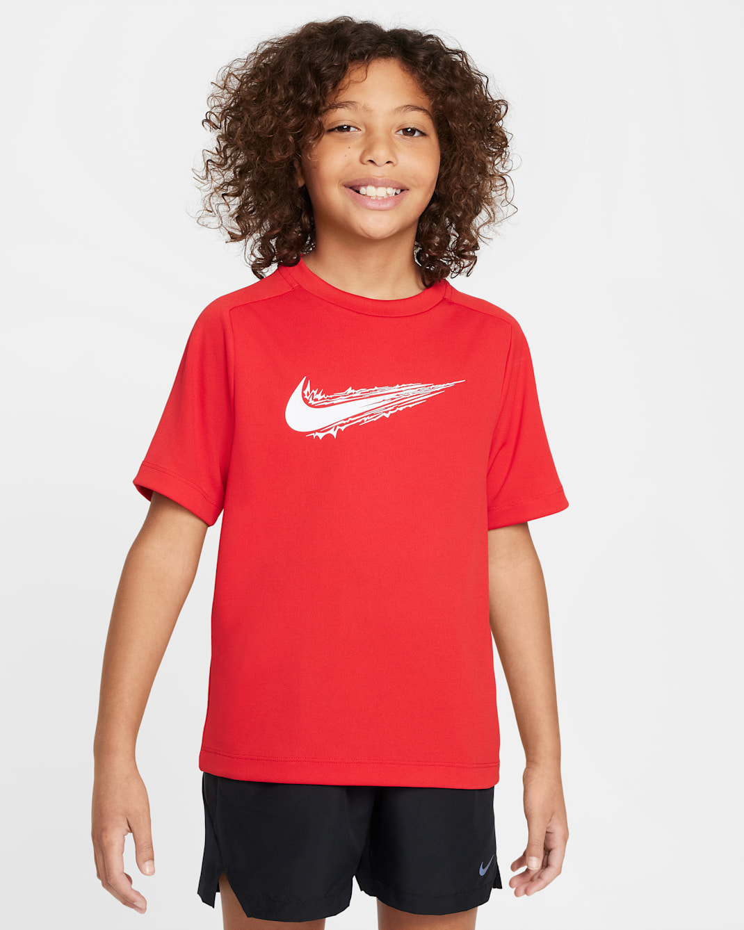 Nike Multi Big Kids' (Boys') Dri-FIT Short-Sleeve Top - University Red/White