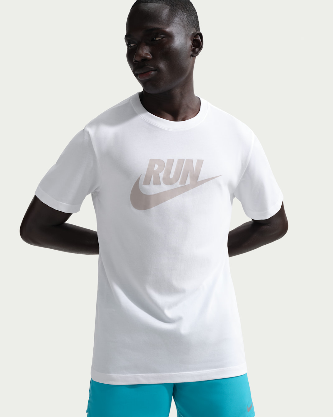 Nike Men's Dri-FIT Running T-Shirt - White/Moon Particle