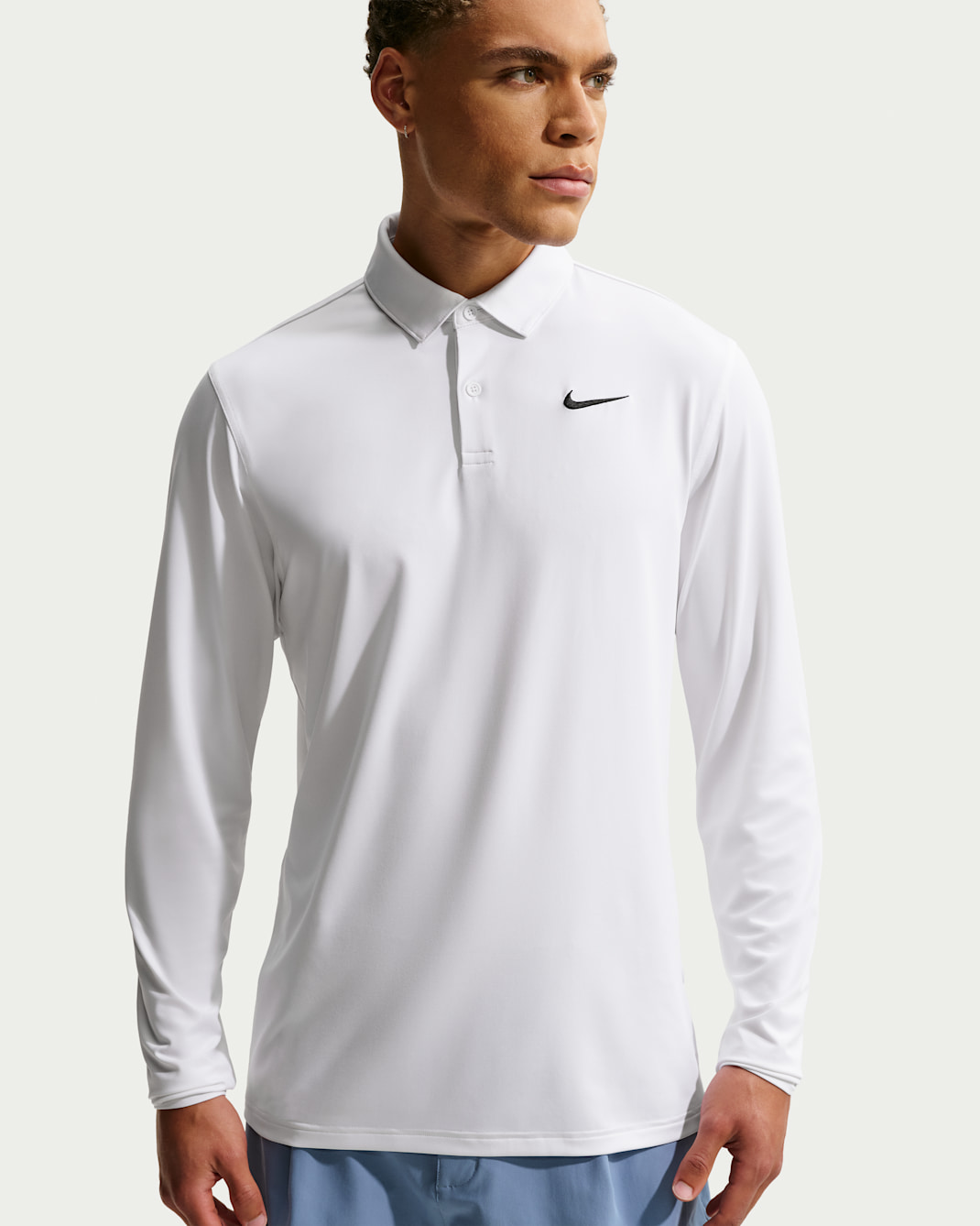 Nike Velocity Men's Dri-FIT Long-Sleeve Golf Polo - White/Black