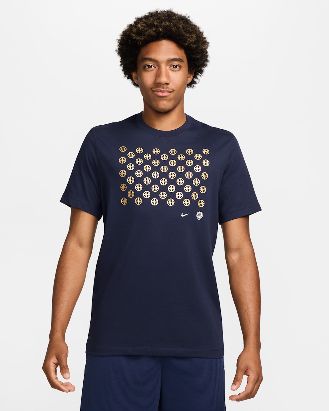 USA Nike Basketball-T-Shirt (Herren) - Obsidian/Obsidian/Weiß
