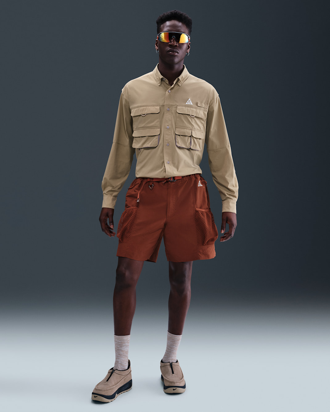 Nike ACG "Snowgrass" Men's Cargo Shorts - Cinnamon/Picante Red/Summit White