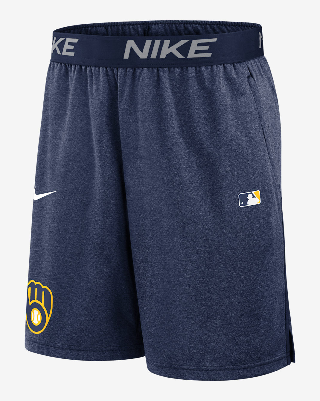 Shorts Nike Dri-FIT de la MLB para hombre Milwaukee Brewers Authentic Collection - Azul marino