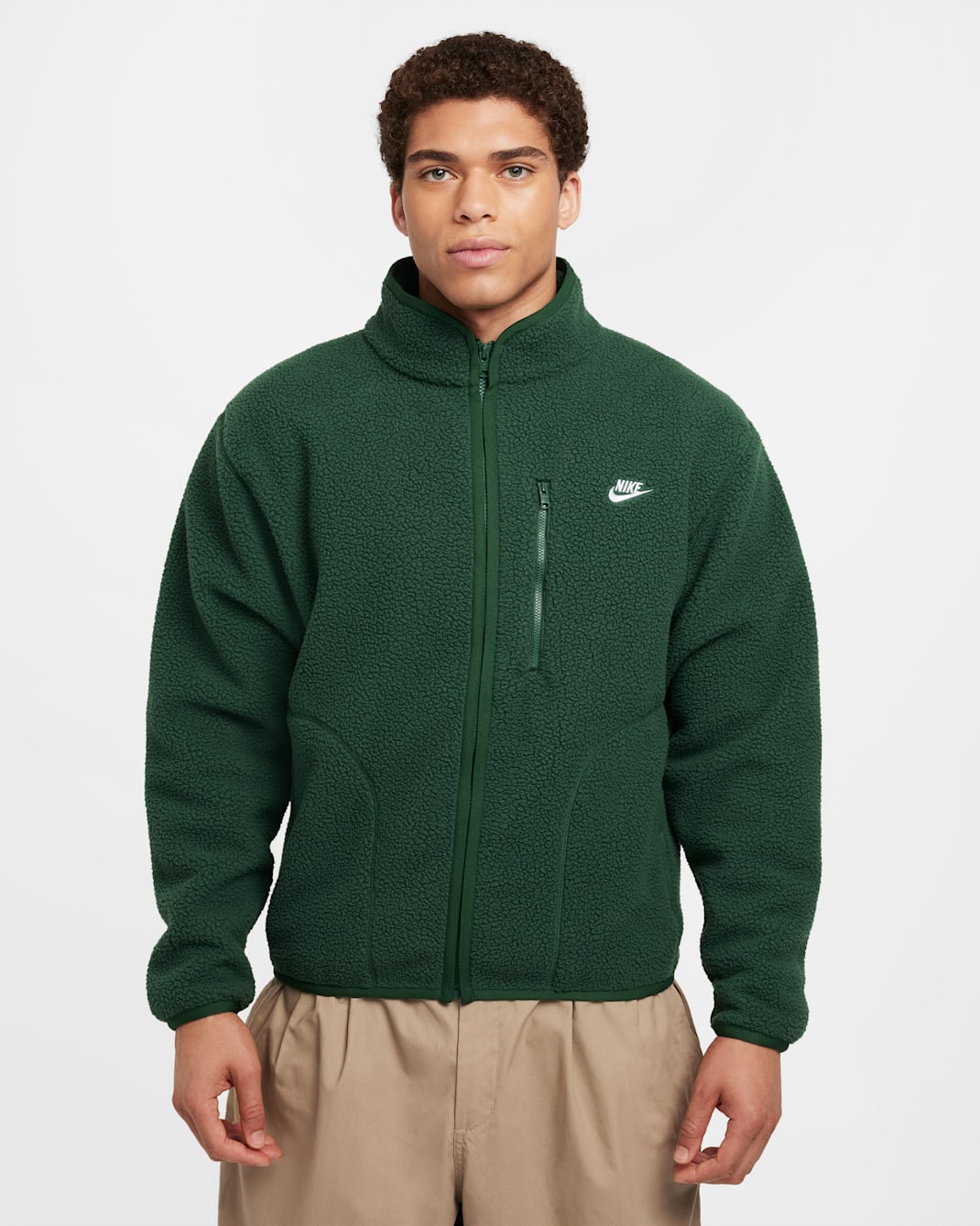Nike Sportswear Club Men's Fleece Jacket - Fir/White