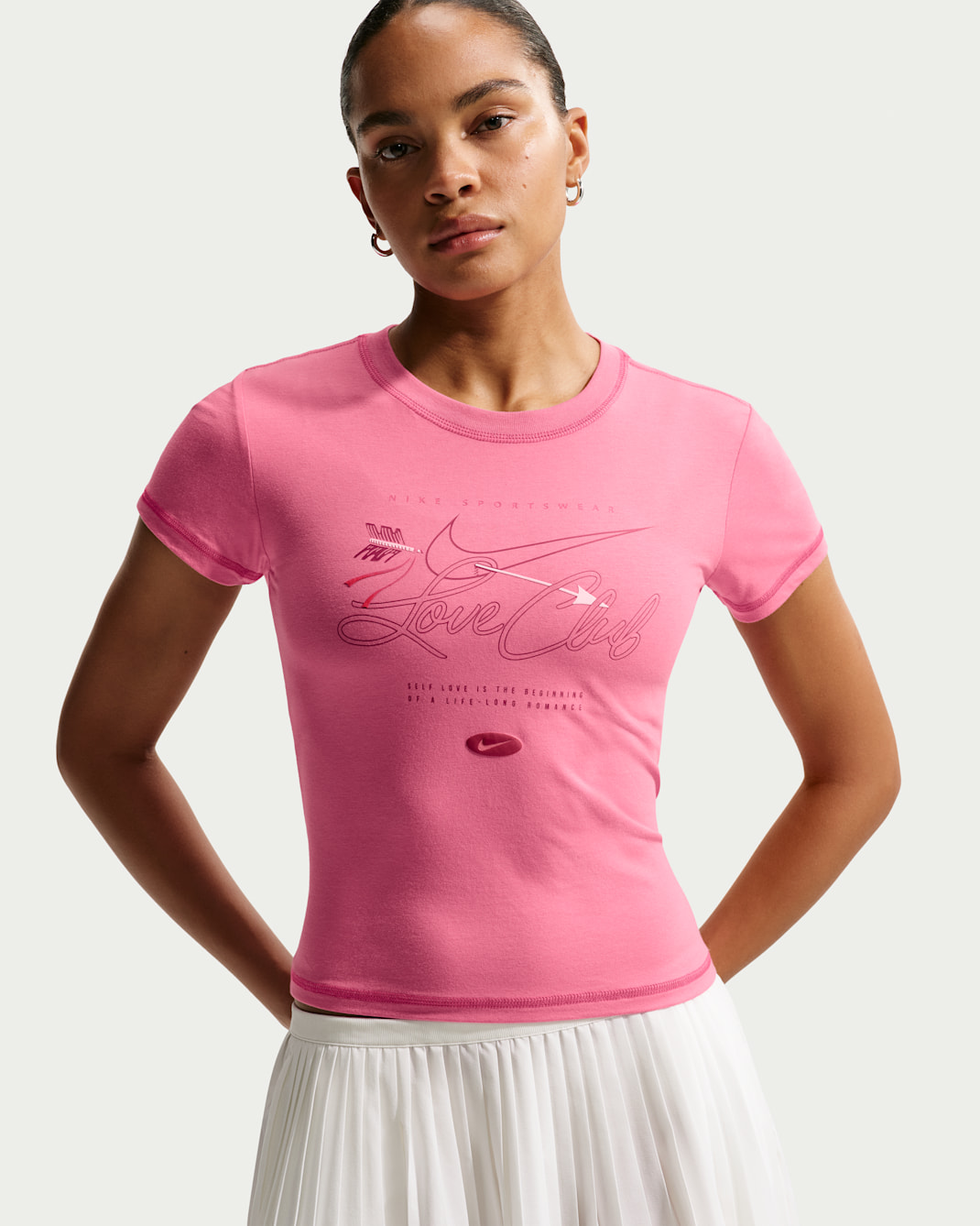 Nike Sportswear Chill Knit Women's Slim Short-Sleeved Cropped T-Shirt - Peony/Rush Pink