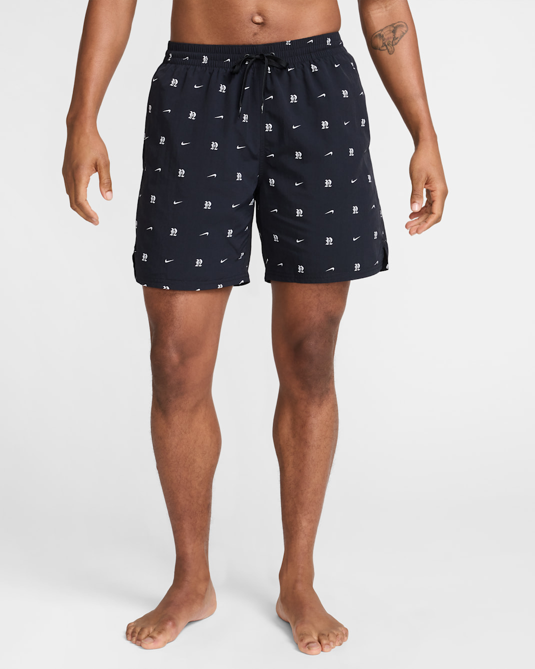 나이키 스윔 브레이커 남성 7인치 풀리 라인드 발리 쇼츠 - 블랙/화이트/화이트