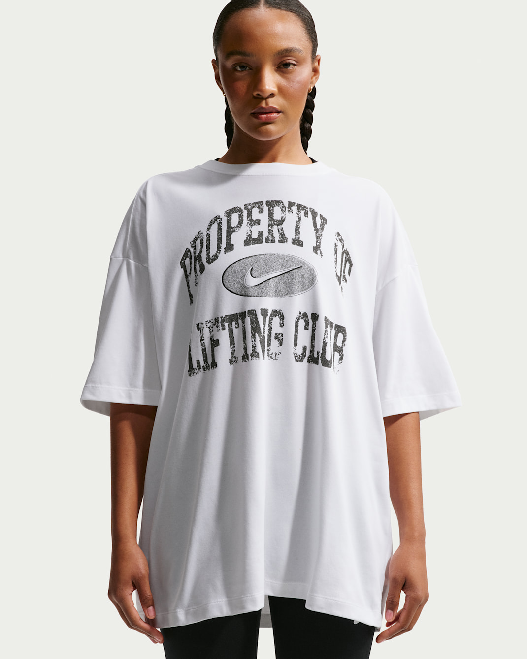 Nike Women's Oversized Dri-FIT Short-Sleeve T-Shirt - White/Black