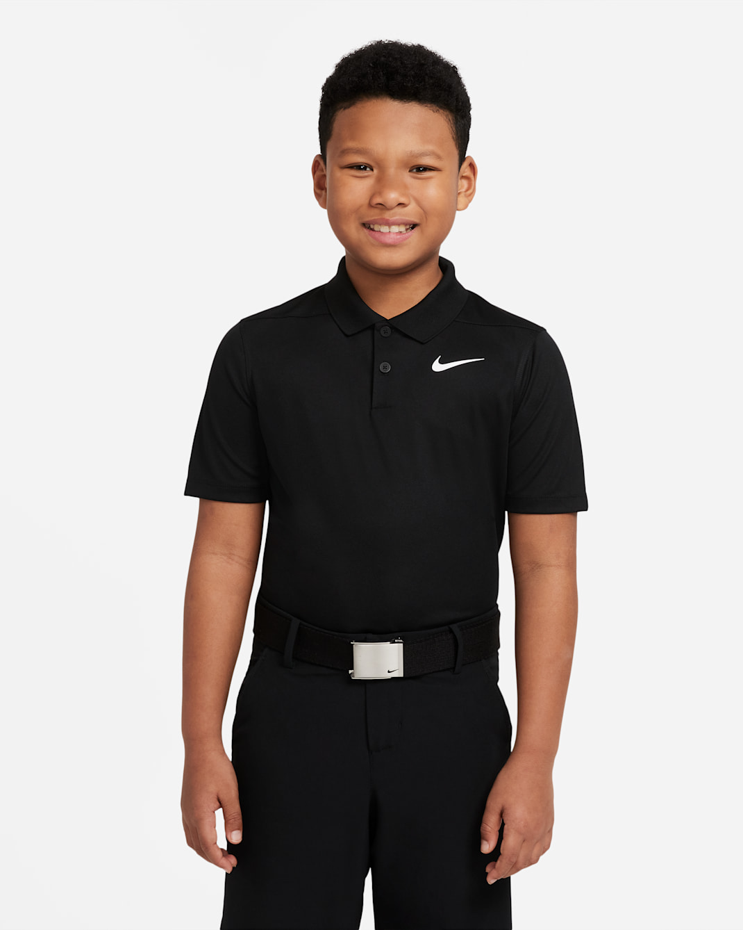 Nike Dri-FIT Victory Big Kids' (Boys') Golf Polo - Black/White