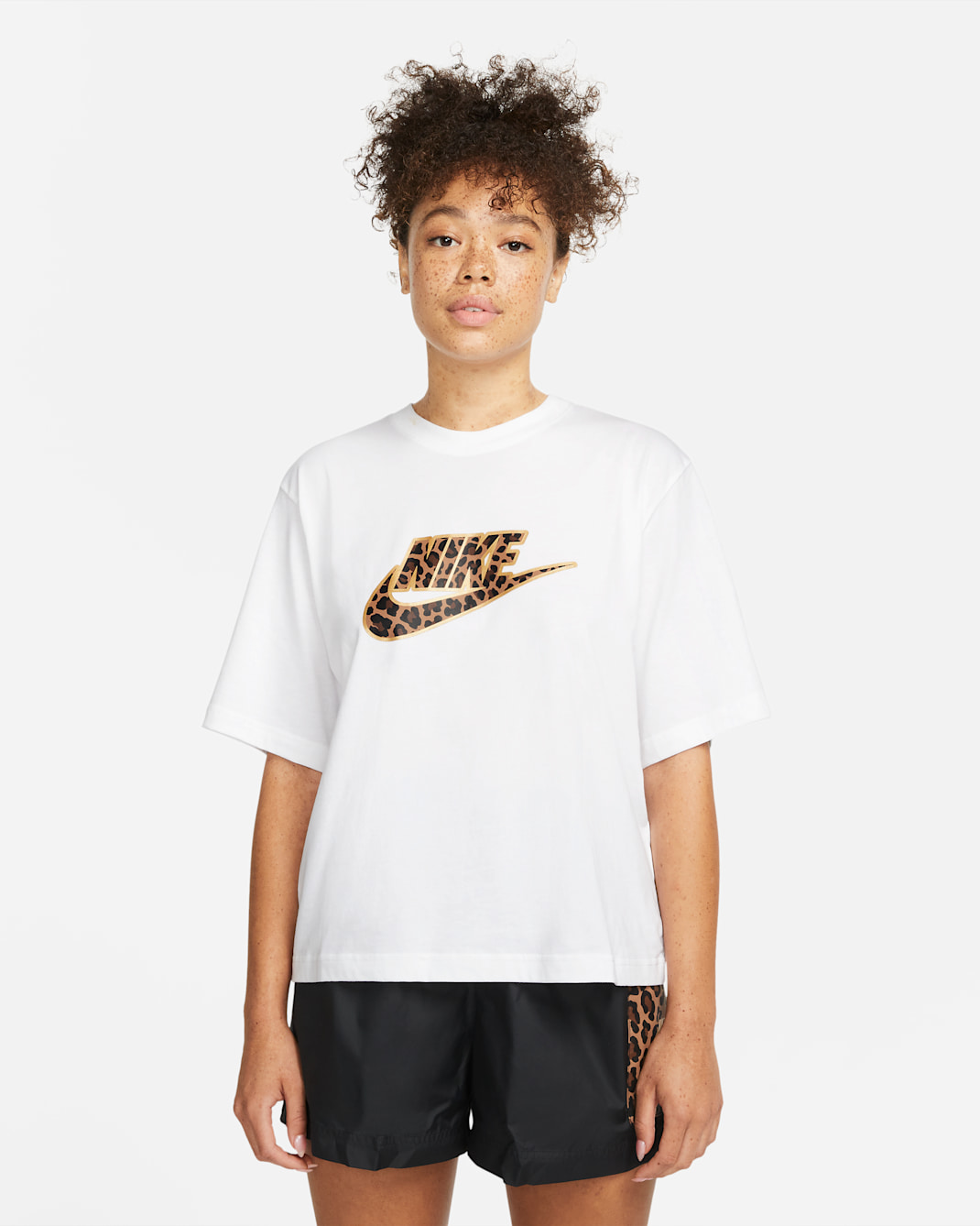Nike Sportswear Women's Boxy T-Shirt - White/Metallic Gold