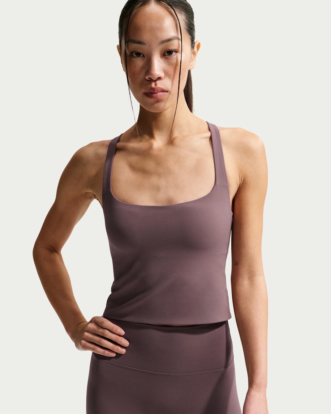 Nike Zenvy Women's Light-Support Sports Bra Tank - Tattoo/White