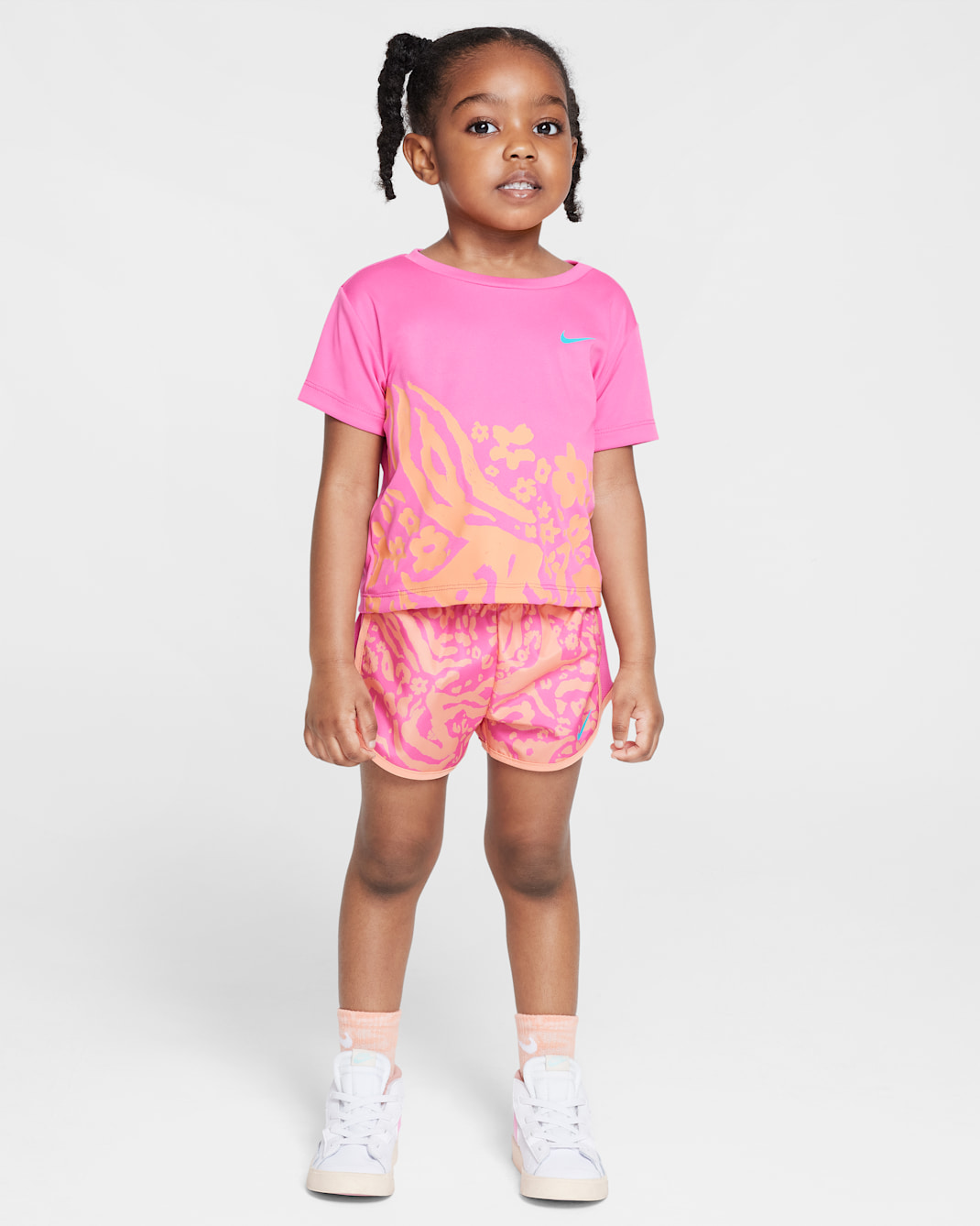 Conjunto de dos piezas Wild Flower Tempo para infantil Nike Dri-FIT - Rosa alegre