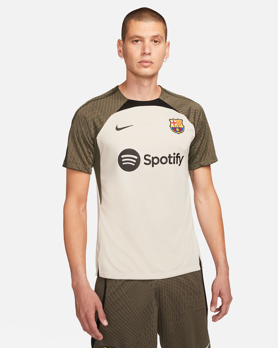 FC Barcelona Strike 男款 Nike Dri-FIT 針織足球上衣 - String/黑色/Sequoia/黑色
