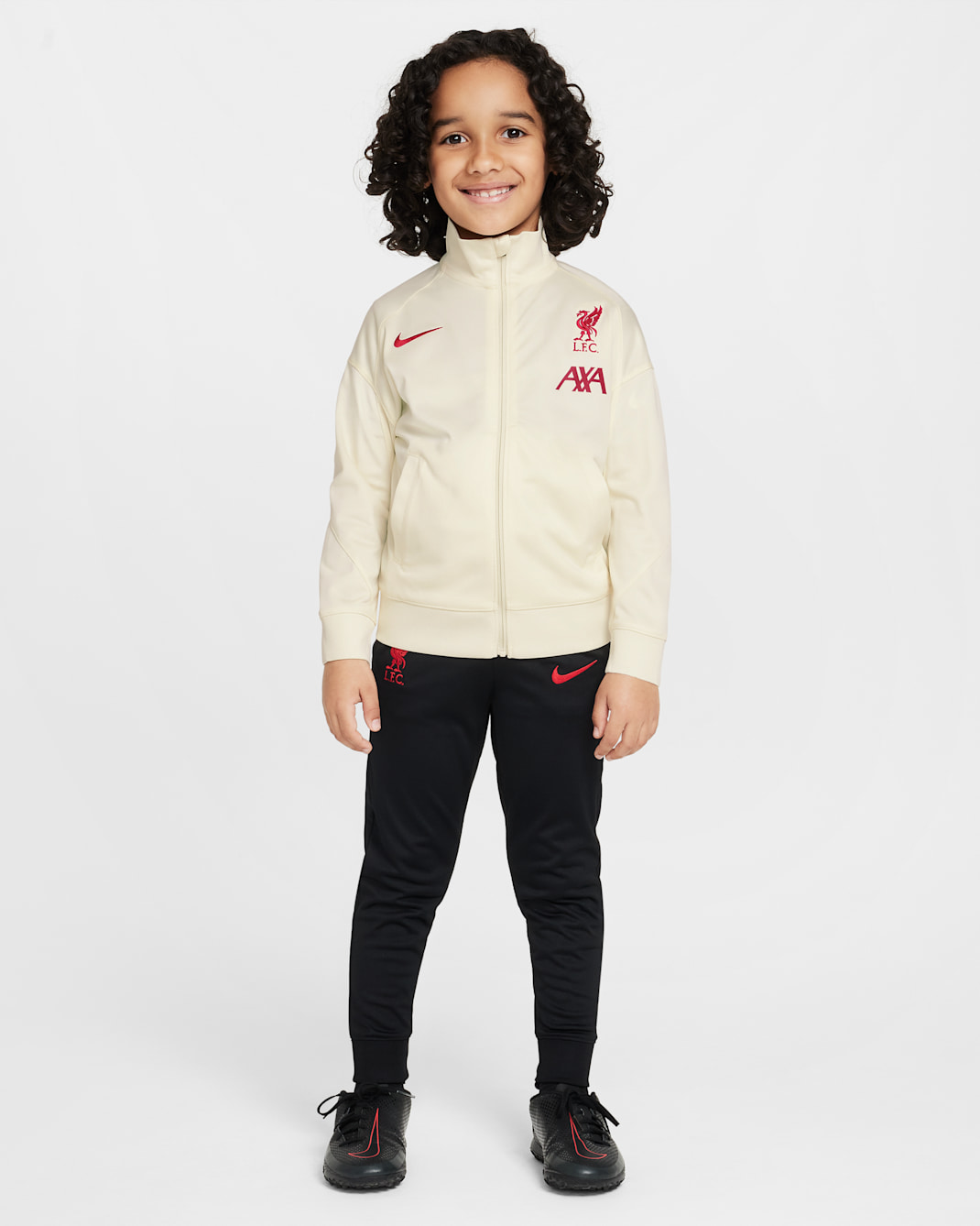 Survêtement de foot en maille Nike Dri-FIT Liverpool FC Strike Special Edition pour enfant - Coconut Milk/Noir/Noir/Gym Red