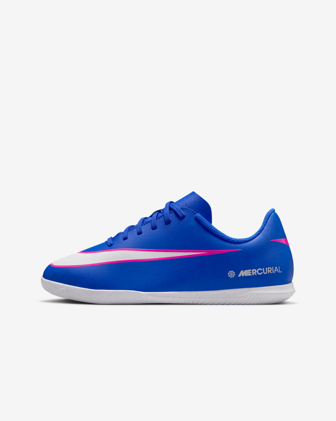 Nike Jr. Mercurial Vapor 16 Club Little/Big Kids' Indoor/Court Low-Top Soccer Shoes - Racer Blue/White