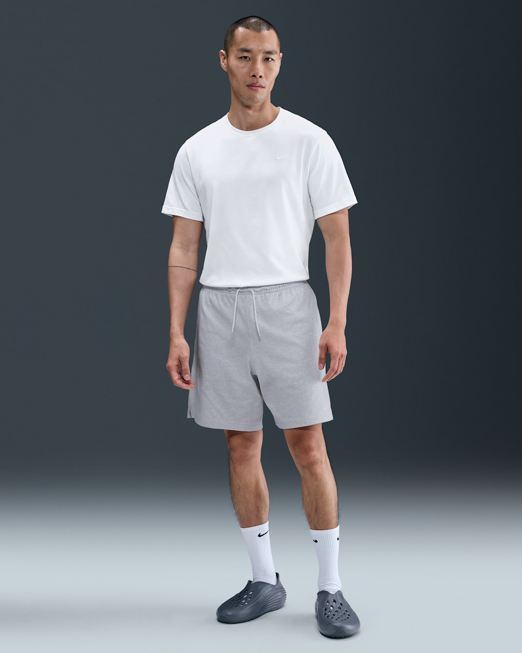 나이키 클럽 남성 니트 쇼츠 - 버치 헤더/화이트